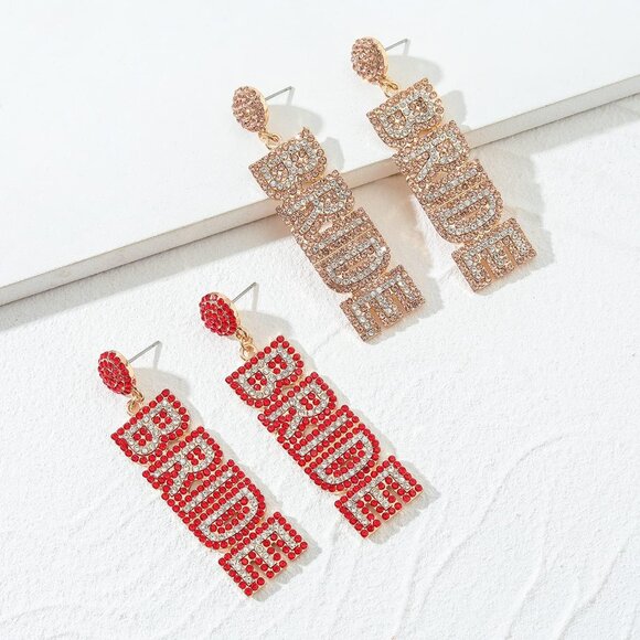 Letter Red Non Piercing Rhinestone Star Clip on Earring Cartilage Jewelry Gift - Picture 4 of 6